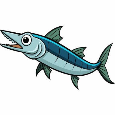 karikatür deniz balığı vektör çizimi