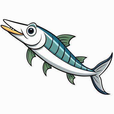 Komik balıklı karikatür çizimi