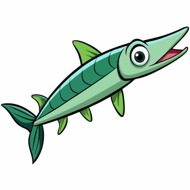 çocuklar için beyaz arkaplan resimli çizgi film balığı