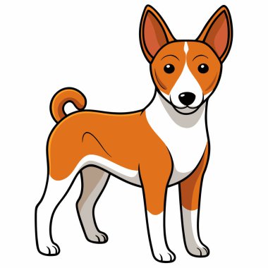 Tatlı çizgi film Galler Corgi köpeği. vektör illüstrasyonu