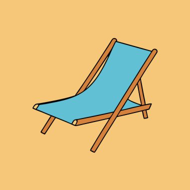 Hamak ve güverte simgesinin vektör tasarımı. Stok için hamak ve sahil vektör simgesi.