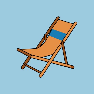 Plaj sandalyesi simgesi düz