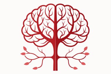 kırmızı insan beyni simgesi