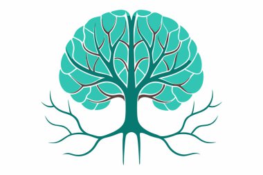 yeşil beyin ağacı doğa logosu tasarımı