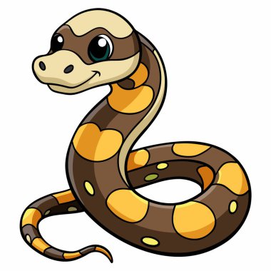 Komik yılan hayvanının çizgi film çizimi