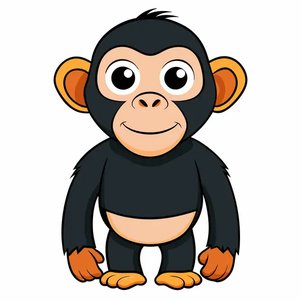 Çizgi film maymun dalga işaretinin vektör çizimi