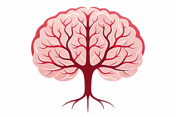 Beyin ağacı izole edilmiş ikon vektör çizimi tasarımı