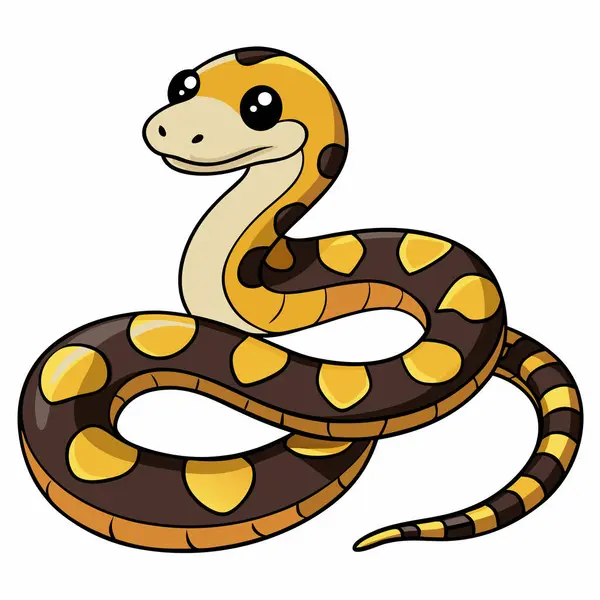 Sevimli çizgi yılan vektör çizim