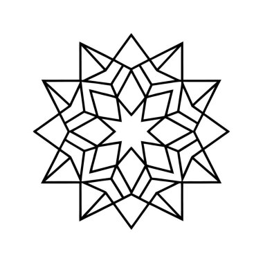 Monolin tarzında 8 noktalı yıldız tasarımı içeren zarif İslami geometrik desen. Arka planlar, duvar kağıtları, İslami temalı dekorasyonlar ve kültürel tasarım projeleri için mükemmel. Temiz ve asgari vektör çizimi.