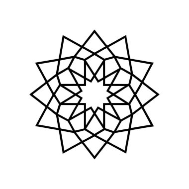 Monolin tarzında 8 noktalı yıldız tasarımı içeren zarif İslami geometrik desen. Arka planlar, duvar kağıtları, İslami temalı dekorasyonlar ve kültürel tasarım projeleri için mükemmel. Temiz ve asgari vektör çizimi.