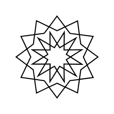 Monolin tarzında 8 noktalı yıldız tasarımı içeren zarif İslami geometrik desen. Arka planlar, duvar kağıtları, İslami temalı dekorasyonlar ve kültürel tasarım projeleri için mükemmel. Temiz ve asgari vektör çizimi.
