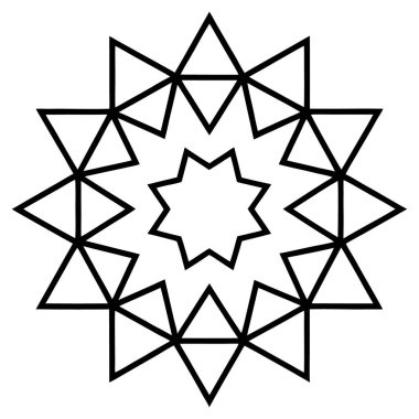 Monolin tarzında 8 noktalı yıldız tasarımı içeren zarif İslami geometrik desen. Arka planlar, duvar kağıtları, İslami temalı dekorasyonlar ve kültürel tasarım projeleri için mükemmel. Temiz ve asgari vektör çizimi.