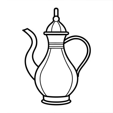 Çaydanlık çayı ikonu vektör illüstrasyon grafik tasarımı