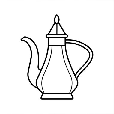 Çaydanlık simgesinin vektör illüstrasyonu