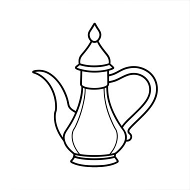 Çaydanlık ikonu. Web için çaydanlık vektör simgesinin özet çizimi