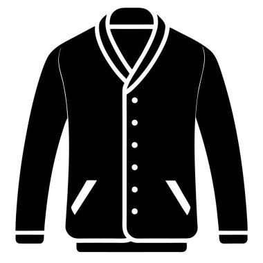 Palto ikonu. Beyaz arkaplanda izole edilmiş web tasarımı için ceket vektör simgesinin basit çizimi