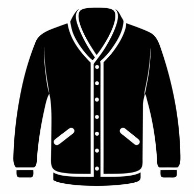Siyah ceket ikonu. Beyaz arkaplanda izole edilmiş web tasarımı için kıyafet ceketi vektör simgesinin basit çizimi