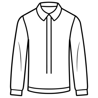 Uzun kollu gömlek, uzun kollu, büyük beden, yaka, düğme, cepler. düz giysi şablonu, geri renk, vektör rengi