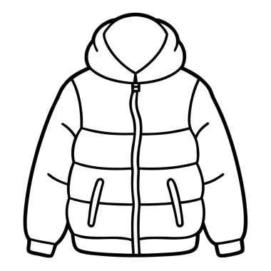 Kışlık ceket ikonu. Web için kıyafet vektör simgelerinin özet çizimi
