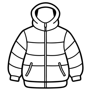Kış ceket simgesi, anahat stili