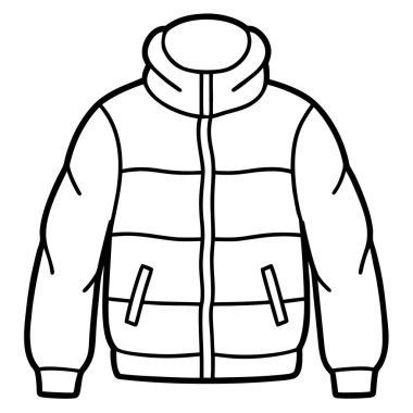 Kış ceket simgesi, anahat stili