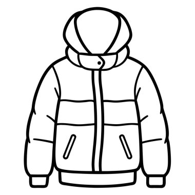 Kışlık ceket ikonu. Web için kıyafet vektör simgelerinin özet çizimi