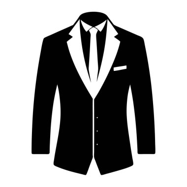 Zarif bir ceketin minimalist ve şık siluet çizimleri, temiz vektör tasarımı, moda markalaşması, giysi ikonları, giysi mağazası grafikleri veya modern kıyafet çizimleri için mükemmel..