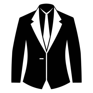 Zarif bir ceketin minimalist ve şık siluet çizimleri, temiz vektör tasarımı, moda markalaşması, giysi ikonları, giysi mağazası grafikleri veya modern kıyafet çizimleri için mükemmel..