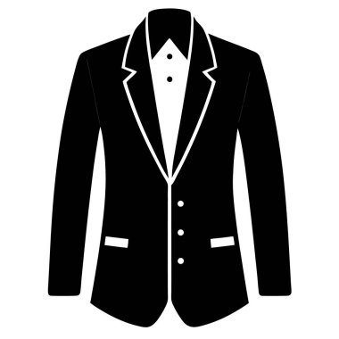 Zarif bir ceketin minimalist ve şık siluet çizimleri, temiz vektör tasarımı, moda markalaşması, giysi ikonları, giysi mağazası grafikleri veya modern kıyafet çizimleri için mükemmel..