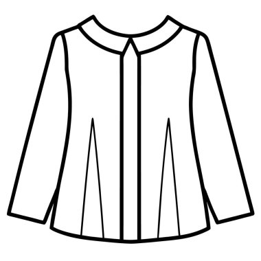 Bluz, kısa kollu, uzun kollu, düğmeli, düğmeli, çizgili, düz çizgili, teknik moda illüstrasyonlu. şablon öne, arkaya,