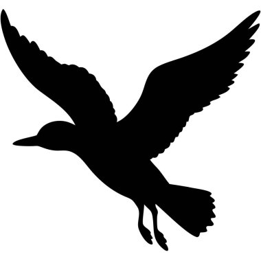 Uçan kuş vektör silueti çizimi