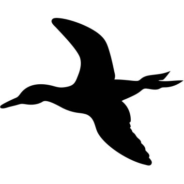 Uçan kuş silueti. Kara kuş. vektör görüntü. beyaz arkaplanda izole