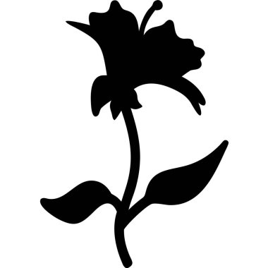 vektör siyah ve beyaz çiçek silueti