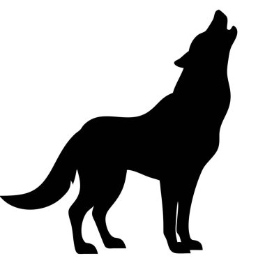 Beyaz arkaplanda bir kurdun vektör görüntüsü