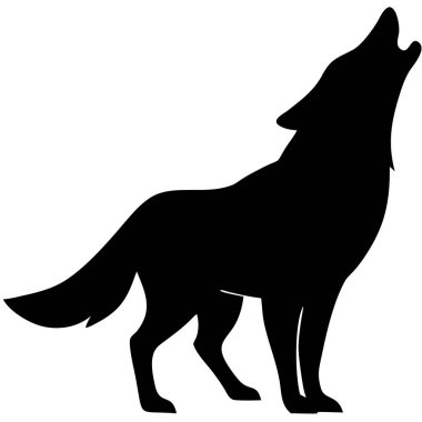 Beyaz arkaplanda bir kurdun vektör görüntüsü