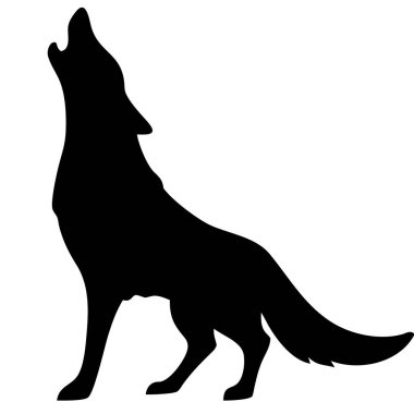 Beyaz arkaplanda bir kurdun vektör görüntüsü