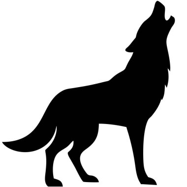 Beyaz arkaplanda bir kurdun vektör görüntüsü