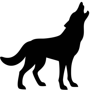 Beyaz arkaplanda bir kurdun vektör görüntüsü