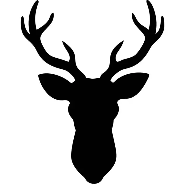 geyik simgesi, siyah vektör illüstrasyonu