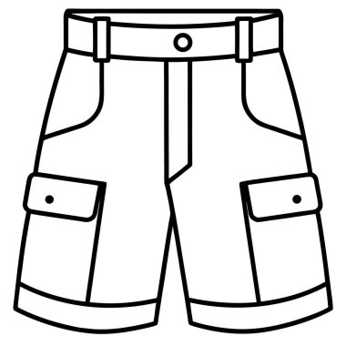 şort simgesi. Kısa vektör sembolünün özet çizimi