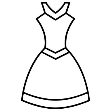 Kıyafet ikonu. Web için kıyafet vektör simgelerinin özet çizimi