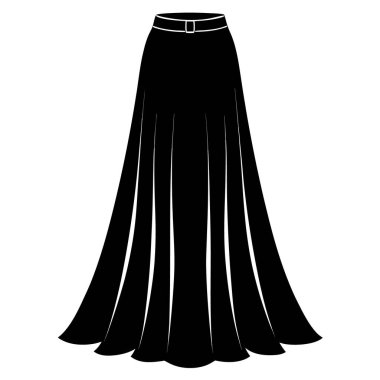 siyah kadın kumaş simgesi, çizgi film tarzı