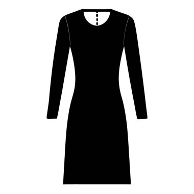 Kadın siyah elbise, illüstrasyon, beyaz arka planda vektör..