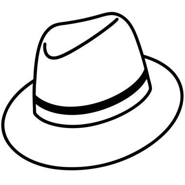 Bir şapka vektörü illüstrasyonunun izole edilmiş çizgisi