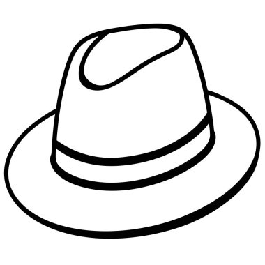 Beyaz arka plan üzerinde izole karikatür doodle şapka