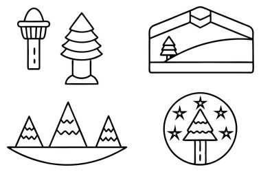 Noel ağacı simgesi seti