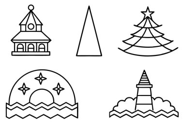 Noel ağacı vektör kümesi