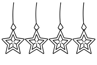 Noel yıldızı ikonu seti. Vektör çizimi. beyaz arkaplanda izole.