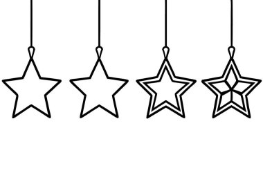 beş yıldız derecelendirme simgesi seti, basit biçim