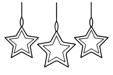 yıldız dekorasyon simgesi seti, basit biçim